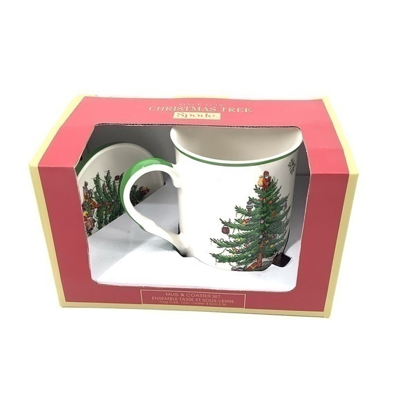 Spode Christmas Tree Mug & Coaster Set - Picture 1 of 2